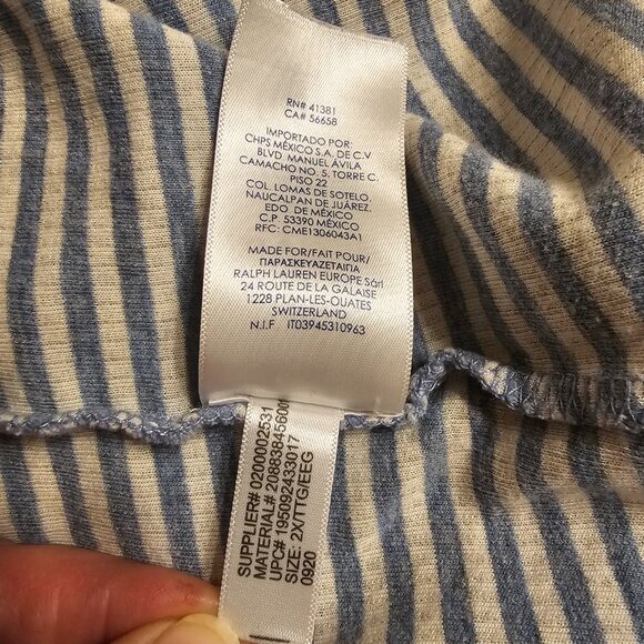 Chaps Womens Thermal Hoodie, 2X, Blue - Picture 12 of 12